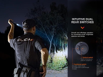 Fenix PD36R Pro 2800 Lumen Rechargeable Tactical Flashlight with 380m Beam & 5 Brightness Levels - IP68 Waterproof - Led Torch Super Bright with USB-C Charging Port