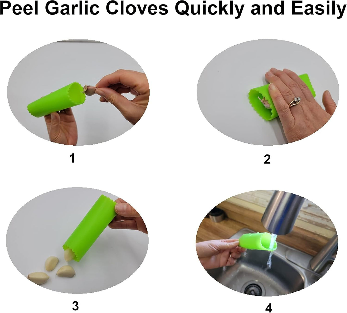 Brilliant JJJJ Complete Set for Hassle-Free Garlic Prep - 400ML Manual Food Chopper, Vegetable Chopper, Hand-Pull Food Processor, and Silicone Garlic Peeler with Cleaning Brush for Chopper Blades