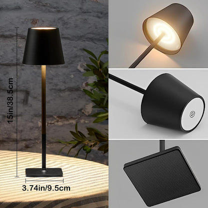 2 Pack Cordless Table Lamps-6000mAh Rechargeable Lamp,Waterproof Outdoor Table Lights for Patio/Shower/Restaurant/Dinner/Kitchen Counter/Dining Table Top Lighting,Mini Small Battery Operated Lamp
