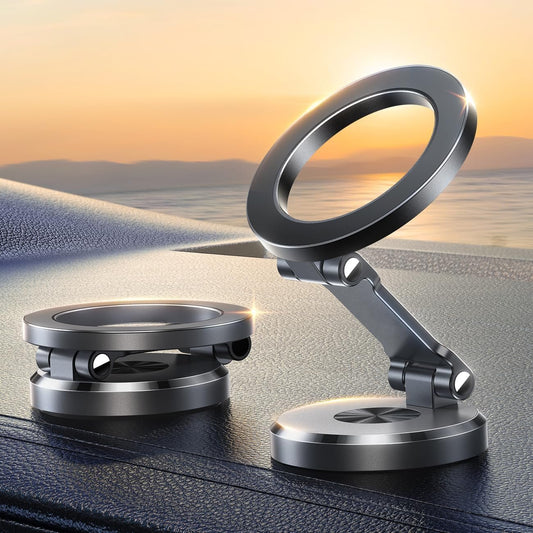 JOYROOM MagSafe Magnetic Car Phone Holder for MagSafe, All Metal Magsafe Folding Car Holder with 20 x N55 Magnets, Car Phone Holder for iPhone 15 14 13 12 & MagSafe Case