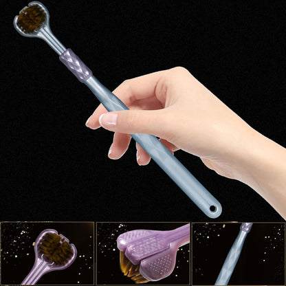 Three Headed Toothbrush, Travel Toothbrush, Multi-Sided Toothbrush, Triple Angle Toothbrush, Toothbrush for Adults and Children, Modern Toothbrush Design, Effective Oral Care, Compact Travel Toothbrus