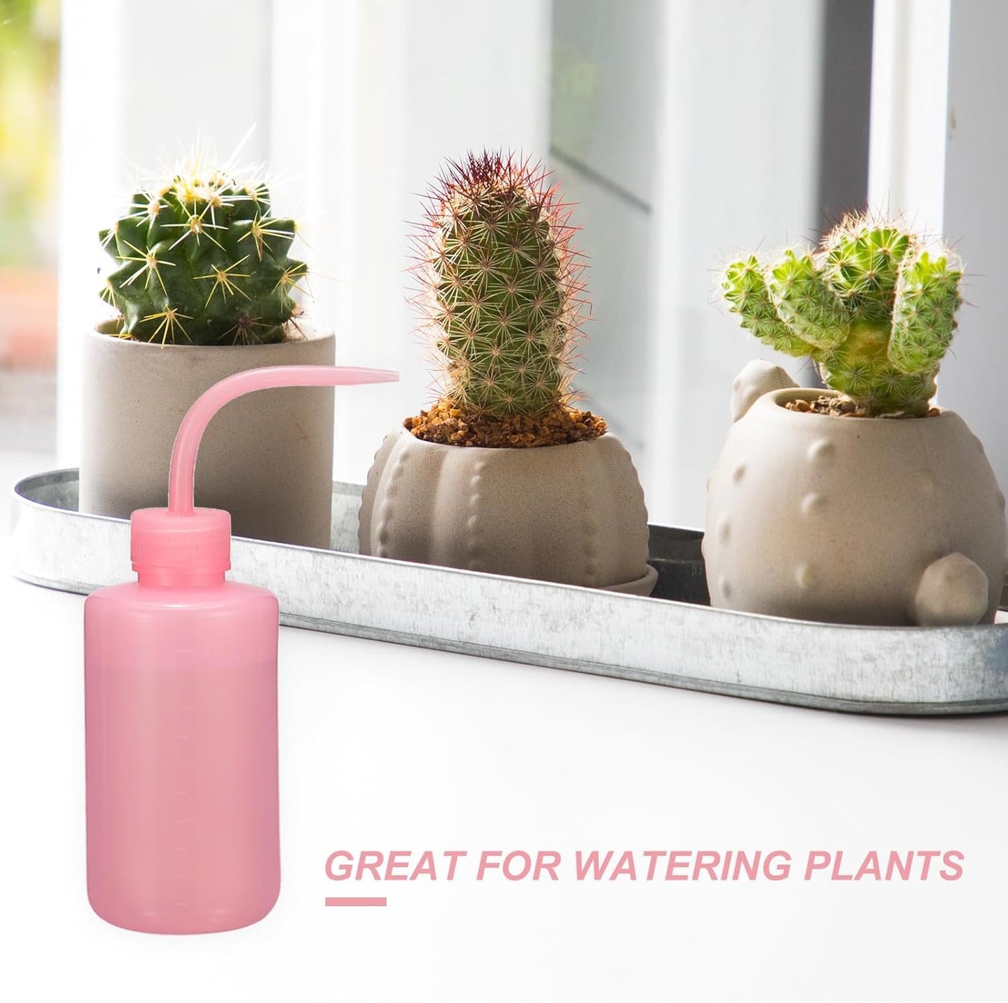 PATIKIL 150ml 5oz Succulent Eyelash Tattoo Wash Bottle, 4 Pcs Plastic Watering Squeeze Bottle Rinse Bottle for Plant Eyelash Extensions Irrigation Lab Gap Cleaning, Pink