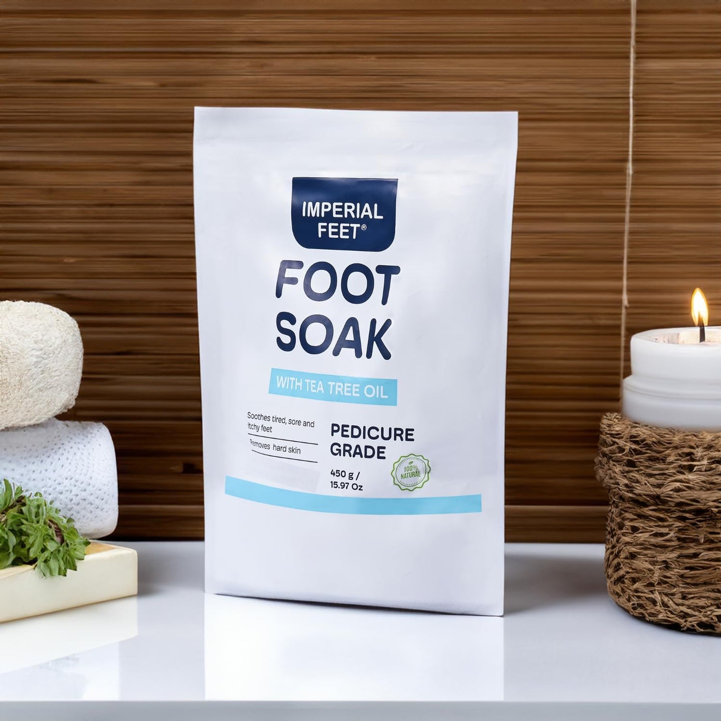 Pedicure Quality Foot Soak with Tea Tree Oil & Epsom Salt | Helps Treat Nail Fungus Athletes Foot | Anti Fungal Nail Treatment | Foot Moisturiser & Deodorizer Feet Soak | Exfoliating Foot Soak
