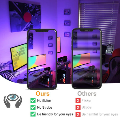 Led Flood Light 300W Equivalent,RGB Color Changing Outdoor Lights Smart Floodlight with APP Control,2700K&16 Million Colors,DIY Scenes,IP66 Waterproof,Timing,Music Sync,US 3-Plug(4Pack)