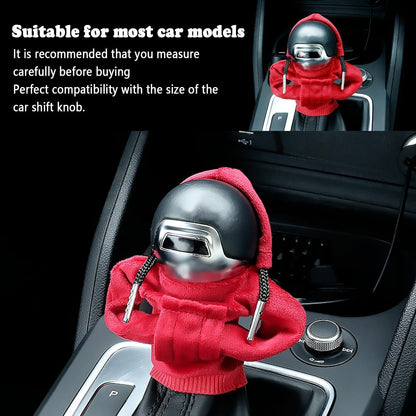 Car Gear Shift Cover,Cute Gear Shift Knob Hoodie for Car Decorations & Protections,All Seasons Universal Car Accessories Interior Shifter Cover Fits Car Truck SUV (red)