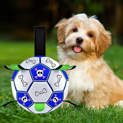 Ghjkldha Dog Herding Toys, Dog Training Toy Soccer Ball 5.91x5.91 inches, Tug of War Entertainment, Durable Interactive Play, Small Medium Large Sizes, Ideal for Garden, Park, Beach