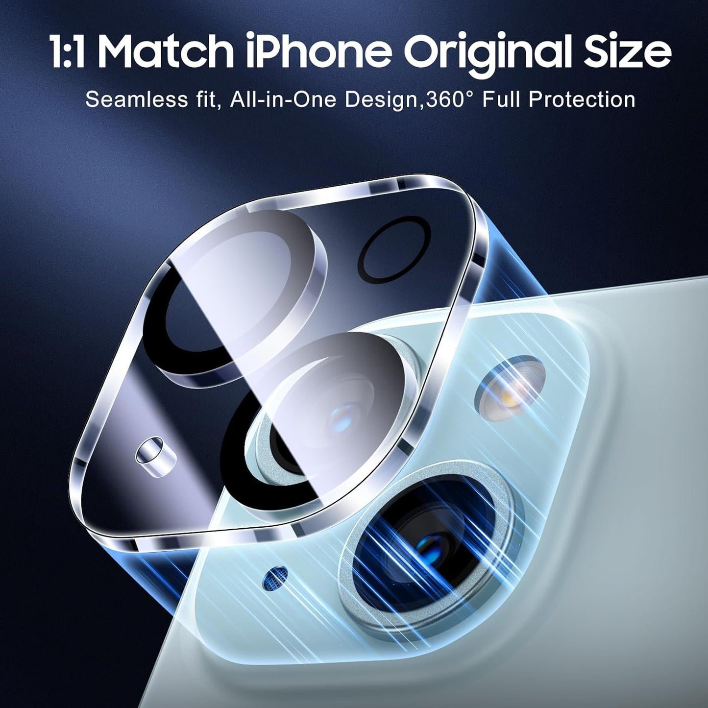 [3 Pack] UniqueMe Compatible with iPhone 15 6.1 inch/ 15 Plus 6.7 inch Camera Lens Protector Tempered Glass,[Case Friendly][Scratch-Resistant][Easy Installation]-Black Circle