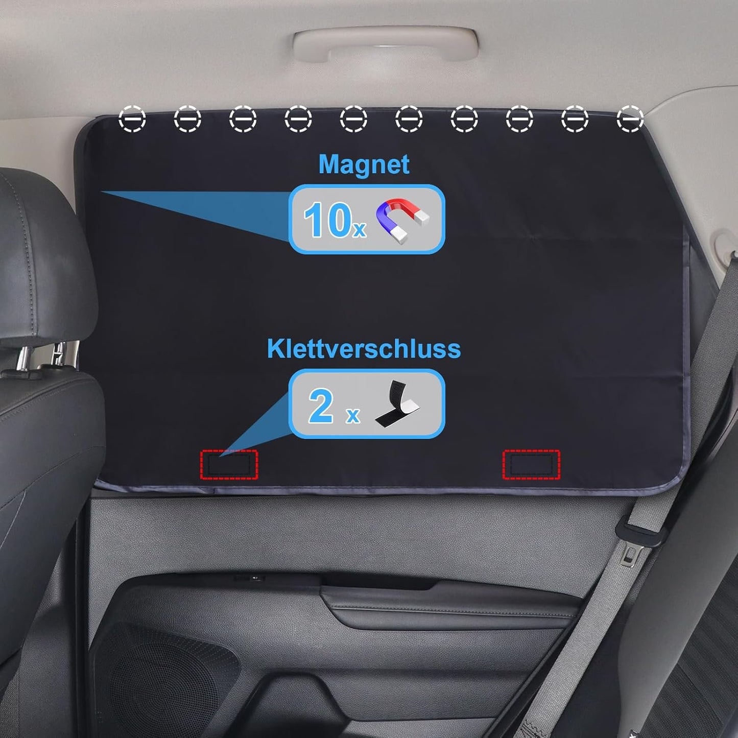 Tevlaphee Car Sun Protection, Magnetic UV Protection Window Curtain for Children Adults and Pets, Blackout Fenster
