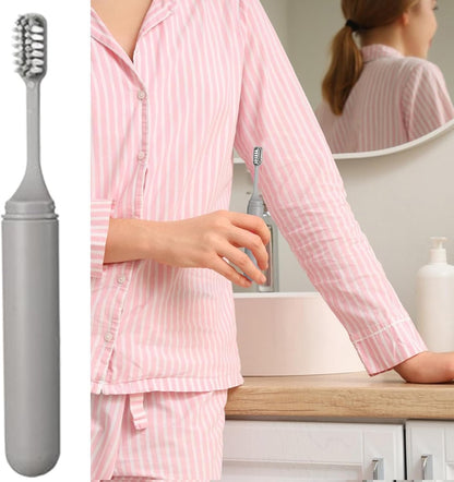 Travel Toothbrush - Foldable Toothbrush Travel Toiletries - Detachable Head Cleaning Supplies Toiletries Portable for Adults Kids Traveling Backpacking Business Trip