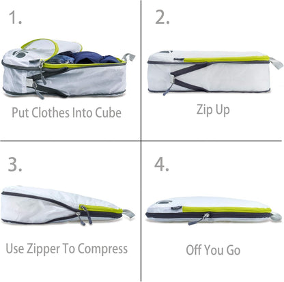 Cipway Compression Packing Cubes for Travel-Expandable Luggage Organizer Set Pack More in Less Space,Travel Gear Accessories