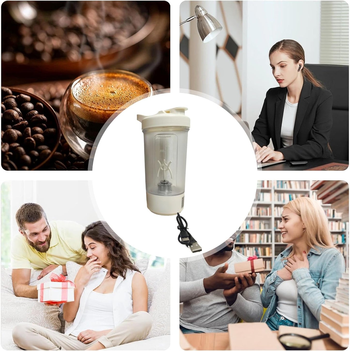 Electric Shaker Bottle - 450ml Rechargeable Drink Shaker | Single-Touch Operating Bottle For Gym Hydration, Bodybuilding Nutrition, Sports