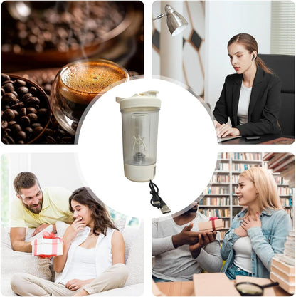 Electric Shaker Bottle - 450ml Rechargeable Drink Shaker | Single-Touch Operating Bottle For Gym Hydration, Bodybuilding Nutrition, Sports