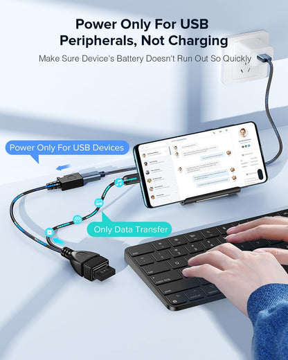 [2 Pack] ANDTOBO 2-in-1 Micro USB OTG Cable Adapter with Power Cable for Fire Stick/Host Devices etc- Black