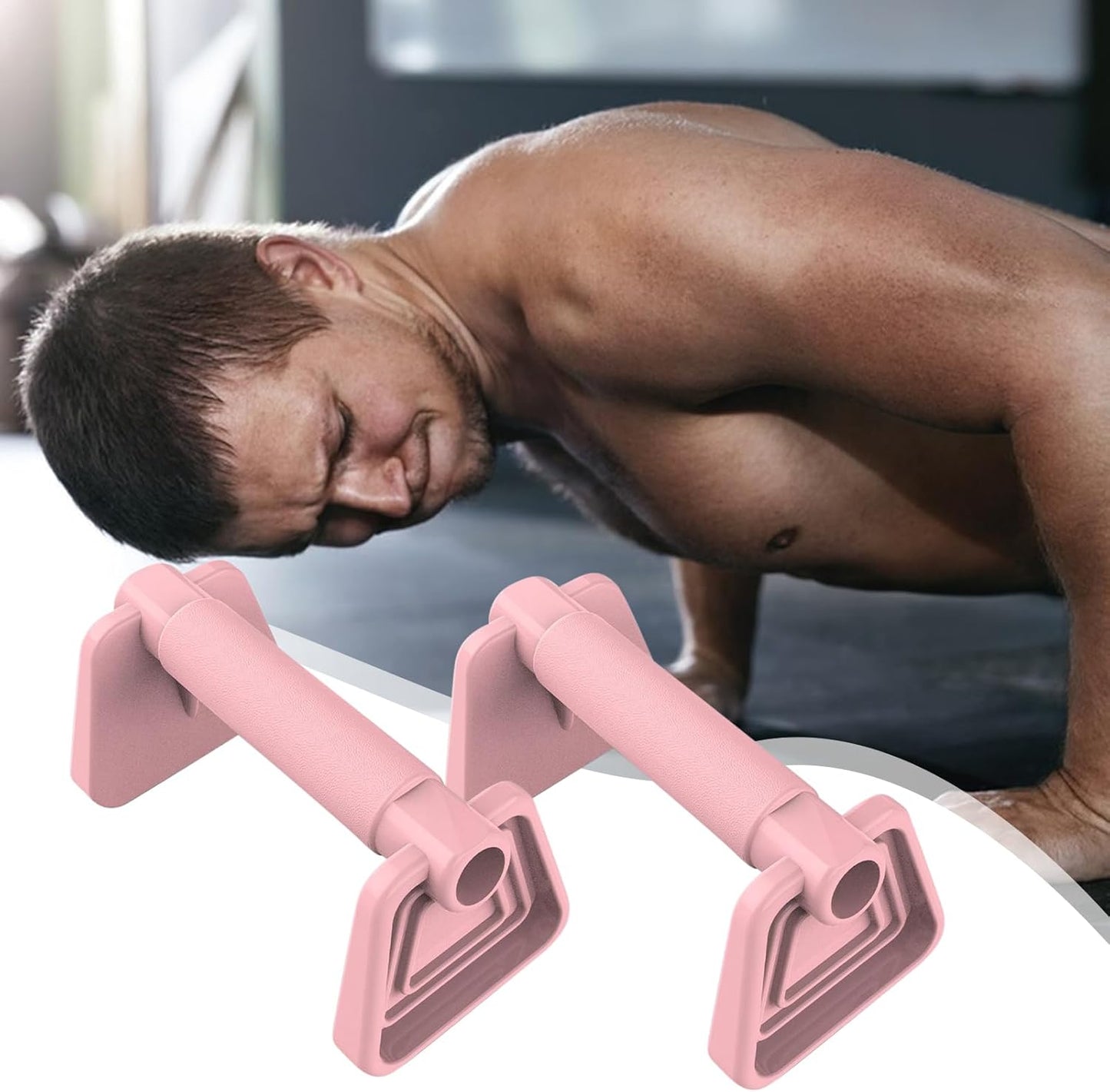 Push Up Bar Strands, Strength Training Gear, 5.71in Pushup Exercise Equipment, Slip Resistant Ergonomic Handles, Compact Authentic Design for Home, Gym, Men, Women, Workouts