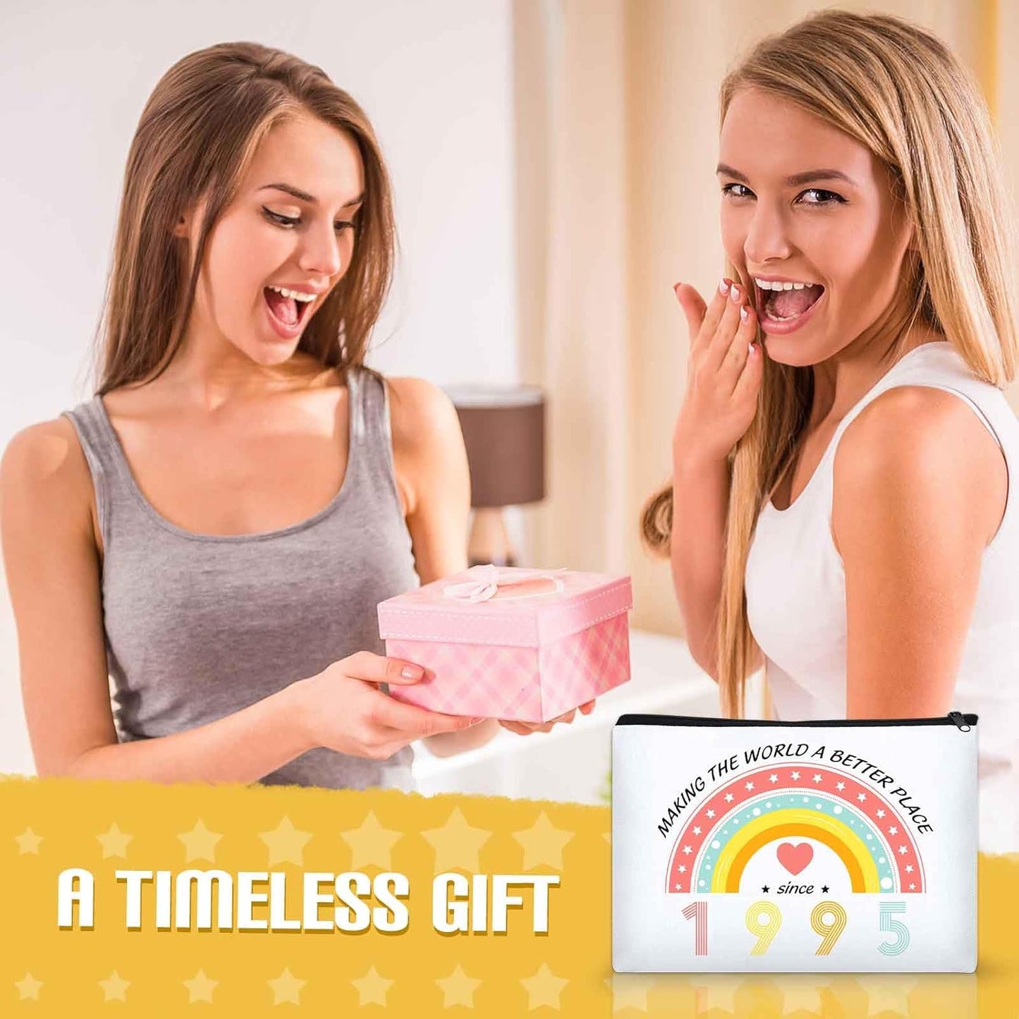 FIDWALL Personalised Makeup Bag for Women, Souvenirs Milestone Gift for 18, 30, 40, 50 Years Birthday, Ideal for Travel, Daily Use and Special Party, 1975, 16 UK