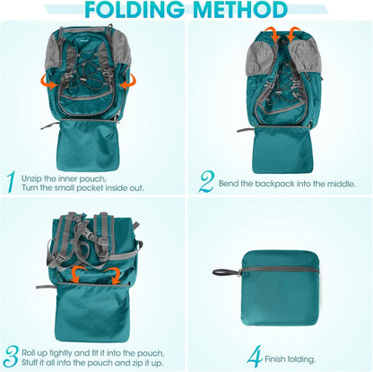 Hiking Backpack 40L Waterproof Camping Backpack Lightweight Packable Backpack for Women Men Outdoor Travel Daypack