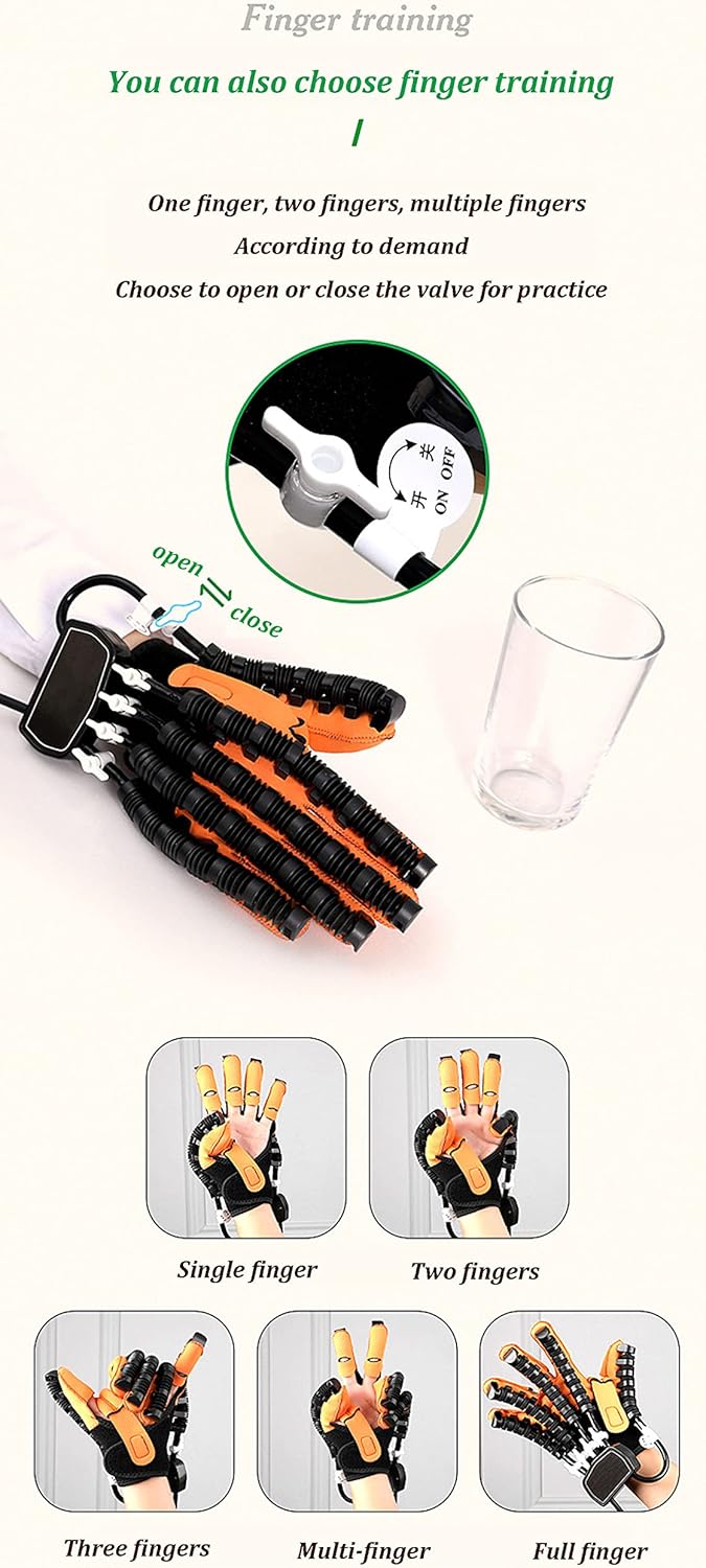 XGXHIN Guanti per Robot riabilitativi, Attrezzature per Il Recupero dell'ictus per la Mano,promuovere la circolazione sanguigna, Risolvere la rigidità delle Dita
