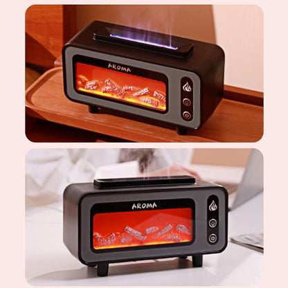 Portatile USB Umidificatore, Fireplace Aromatherapy Diffuser, Soothing Flame Light, 200 ml Quiet Mist Output for Bathroom, Yoga, Car, Nursery, Hotel, Living Room, 8.27 x 3.15 x 4.65 Inches