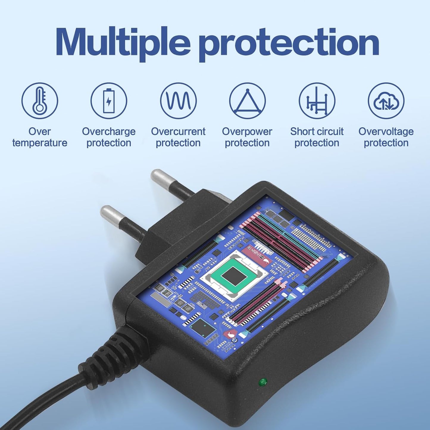 PIXESTT DC/AC Charger 6 V 1 A, Adapter for Charging Vetch and Other Electronic Devices 6 V 1 A, 1.8 m Long, with Two Conversion Cables