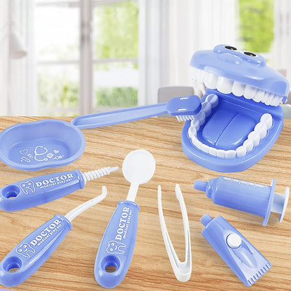Dental Early Education Brushing Toys, YOUYA DENTAL 9Pcs/Set Children Role Play Toy Crocodile Early Education Cartoon Tooth Brushing Model Preschool Education Toy Dentist Game for Kids Classroom PURPLE