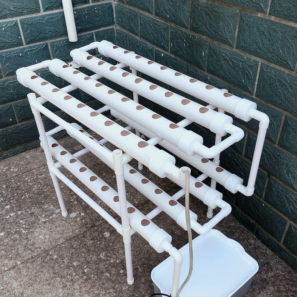 72 Plant Points Hydroponic Growing Systems Hydroponic Cultivation Kit Earthless Pipes Automatic Watering Systems for Offices Home Gardens 2 Levels