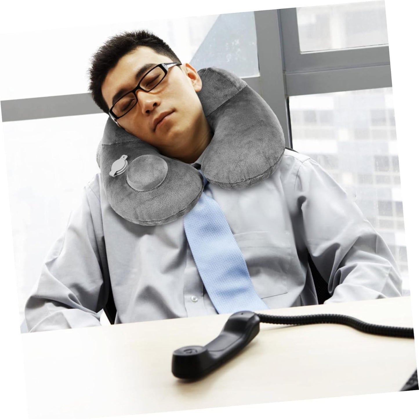 Didiseaon Inflatable U Shaped Travel Pillow Ergonomic Neck Support for Airplane Car Versatile Headrest for Office Home Use Comfortable Travel Essential