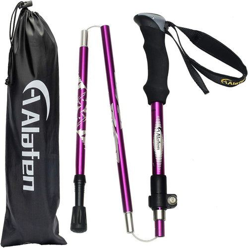 A ALAFEN Aluminum Collapsible Ultralight Travel Trekking Hiking Pole for Men and Women