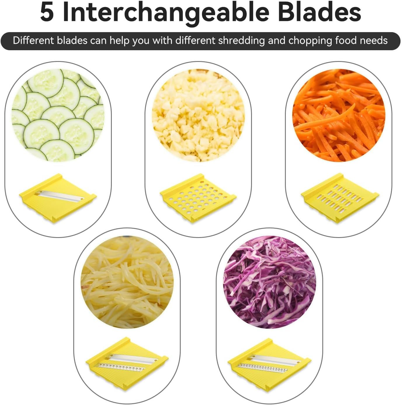 Stelive 2-in-1 Salad Spinner & Mandoline Slicer Lettuce Spinner Vegetable Washer Dryer with 5 Interchangeable Blades, 5L Large Capacity, Easy to Clean, Food-Grade Kitchen Tool for Vegetables & Fruits