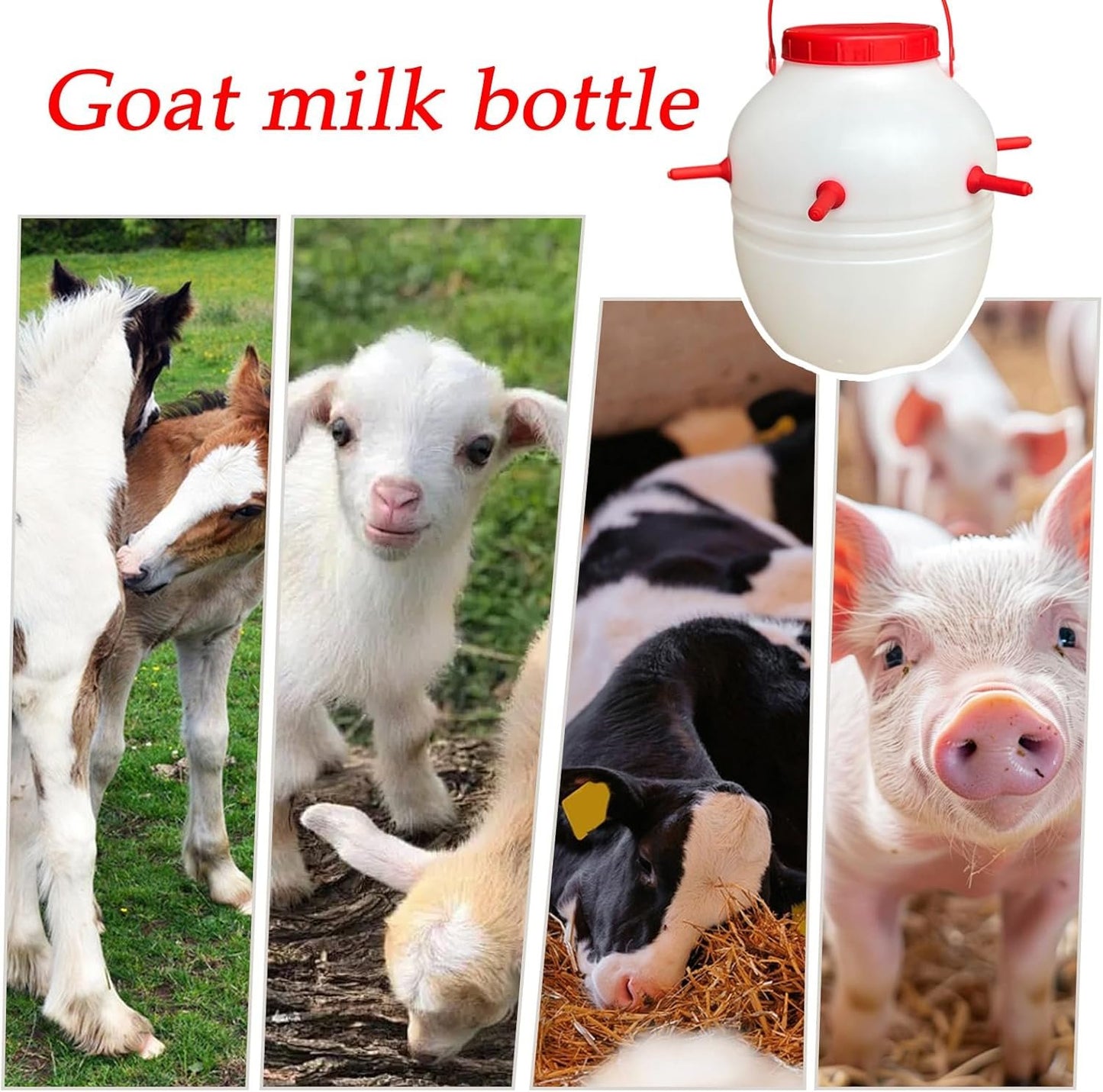 Lamb Feeding Nursing Multi-pacifier Bucket,Lamb Milk Feeder,Goat Bottles For Feeding Baby Goats,Goat Feeder For Water Intake,Lamb Bottles For Baby Lambs,Reusable Livestock Drinking & Watering Supplies