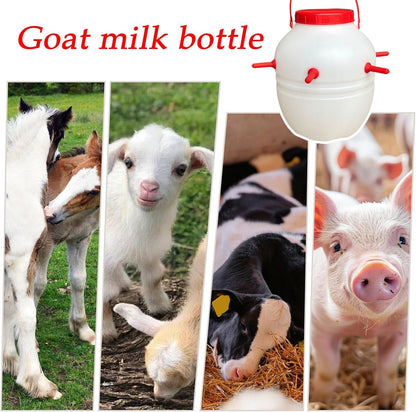 Lamb Feeding Nursing Multi-pacifier Bucket,Lamb Milk Feeder,Goat Bottles For Feeding Baby Goats,Goat Feeder For Water Intake,Lamb Bottles For Baby Lambs,Reusable Livestock Drinking & Watering Supplies