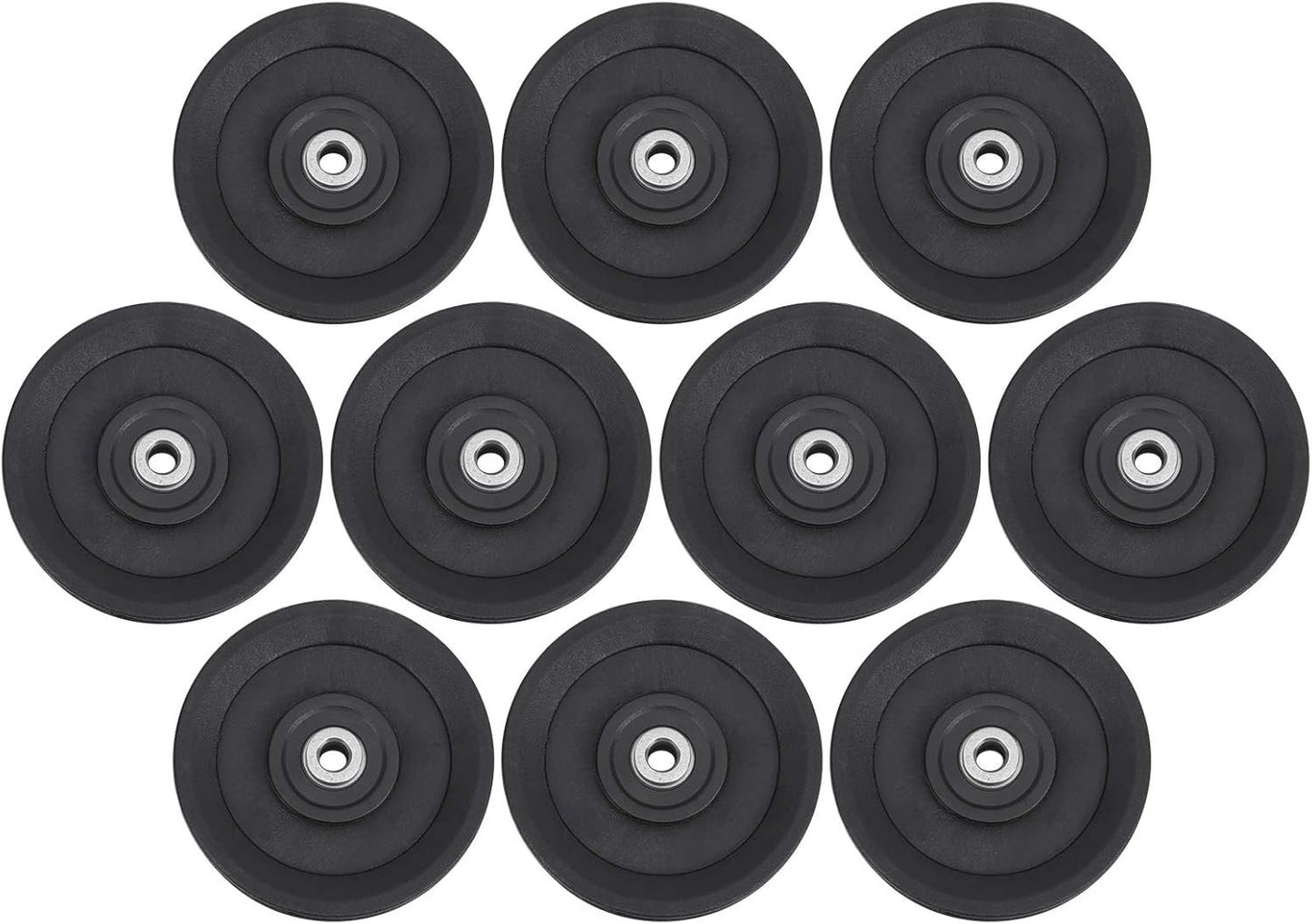 10 Pcs 115mm Nylon Bearing Pulley Wheel Replacement Home Gym Equipment Machine Attachments Exercise Strength Training Accessory Combined Fitness Supplies