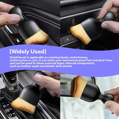 AOCISKA Car Interior Detailing Brush,Soft Bristle Cleaning Brush Car Detailing Brush Dusting Brush,Car Interior Cleaning Tool,Auto Detail Brush Car Dash Duster Brush (Black) (QXS002)