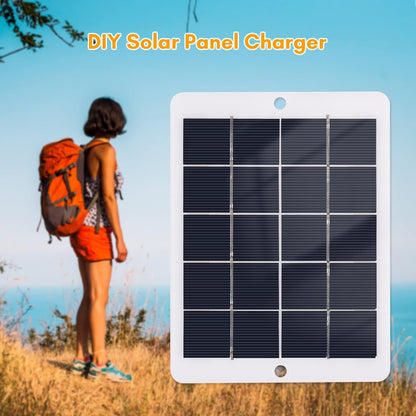 Solar Charger Power Bank,3W 5V Portable Solar Charger Waterproof Solar Panel Charger for Camping with USB Interface for Charging Mobile Phones Mini Fans LED Light
