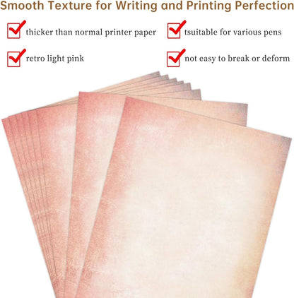 120 Pcs Vintage Stationery Paper,Antique Design Printing/Writing Papers 8.4 x 11.6 Inch,A4 Vintage Double Side Printing Papers,Letter Writting Paper,Letterhead for Resume,Diploma,Certificates