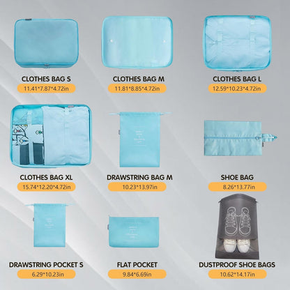 12 Set Packing Cubes: Complete Travel Storage System | Lightweight Luggage Organizers with Shoe, Toiletry & Laundry Bags for Effortless Travel (Beige2)