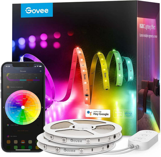 Govee RGBIC LED Strip Lights 100ft, Smart LED Lights Work with Alexa and Google Assistant, App Control Segmented DIY Multiple Colors, Color Changing Lights, LED Lights for Bedroom (NOT Waterproof)