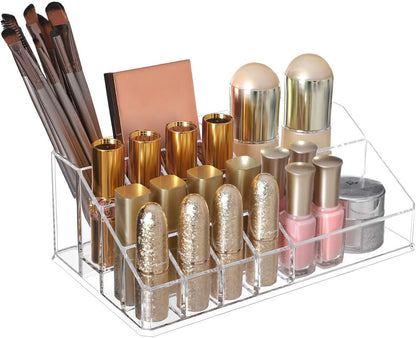 SONGMICS Organizer Trucchi con 6 Cassetti, Grande Organizzatore per Cosmetici in Acrilico, per Tavolozza, Pennello, Fondotinta, Rossetto, Smalto per Unghie, Forcine, Trasparente JKA009TP