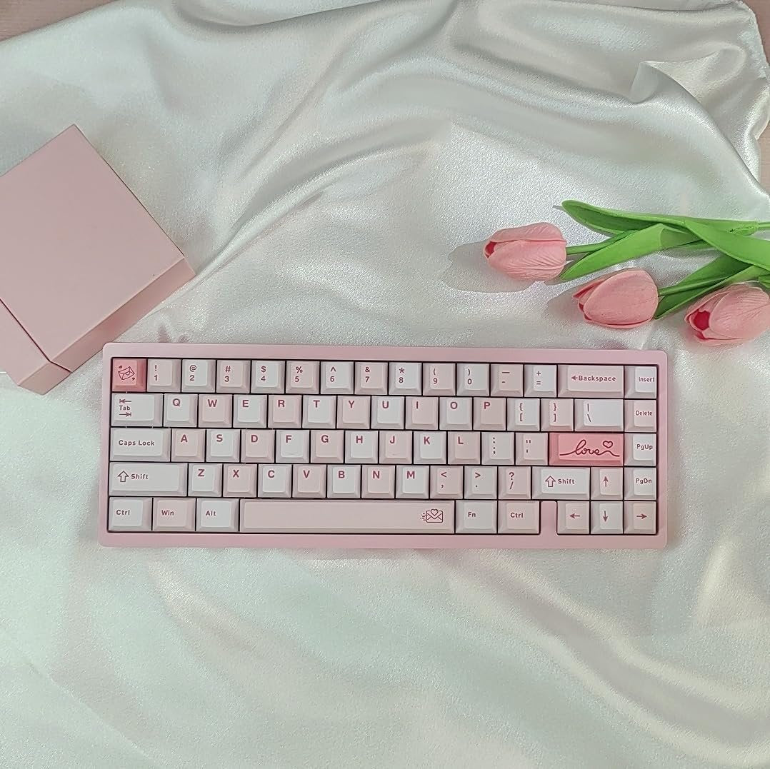 BOYI 65V2 CNC Aluminum 5-Second Quick-Release Wireless Gaming Keyboard,QMK/VIA Tri-Mode Custom Hot Swappable RGB 65% Mechanical Keyboard for Windows/Mac/PC (Pink)