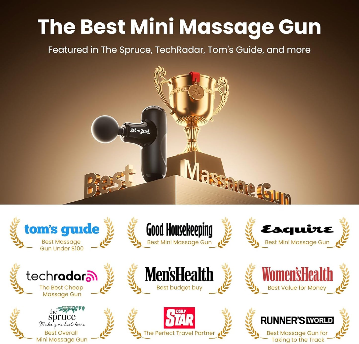 BOB AND BRAD Q2 Mini Massage Gun, Pocket-Sized Deep Tissue Massager Gun, Portable Percussion Muscle Massager Gun, Ultra Small & Quiet Muscle Massage Gun with Carry Case, Gifts for Men Women