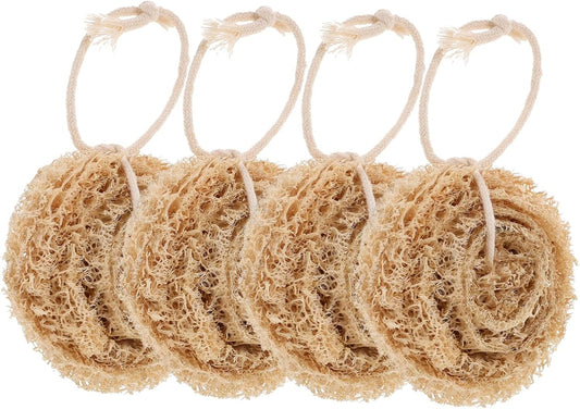 SAFIGLE 1set Natural Loofah Dish Sponge Soft Lightweight Multi Functional Kitchen Scrubber for 4pcs