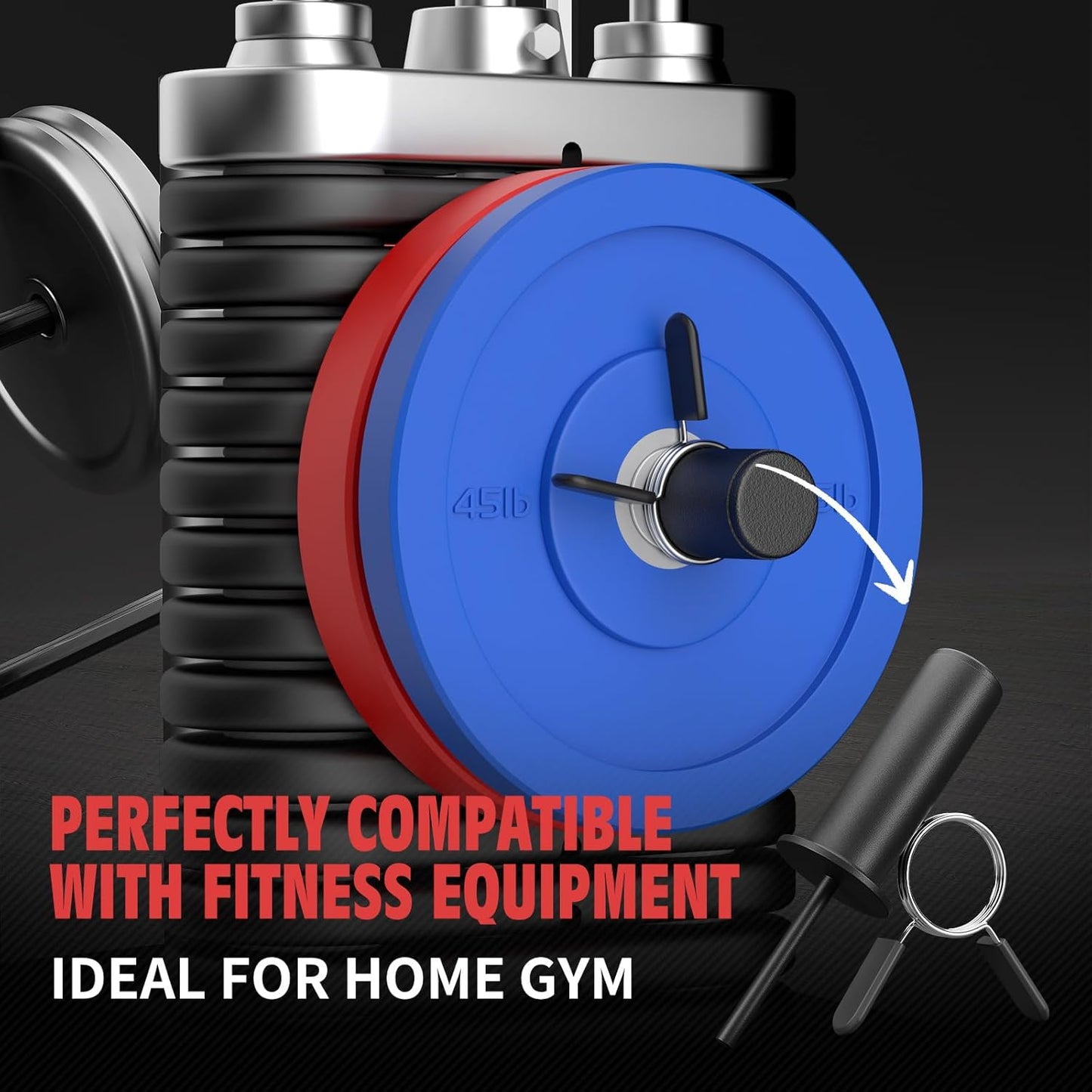 CXPZLLBNHH Weight Stack Pin, Weight Stack Extender Pin for Cable Machine Load Extra Barbell Weights, Weight Extender Pin with Spring Clip Strength Training Equipment for Home or Gym