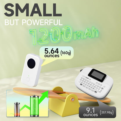 Phomemo Label Maker Machine, D30 2025 Upgrade Version Bluetooth Portable Label Markers,Sticker Printer,Labeler for Office Home School Organized,for Android iOS, 12mm (USB Rechargeable)-White