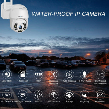 GENBOLT 2.5K Security Camera Outdoor with PoE, 2.4/5GHz Dual WiFi Surveillance CCTV IP Camera with Color Night, Auto Tracking Human/Vehicle Detection