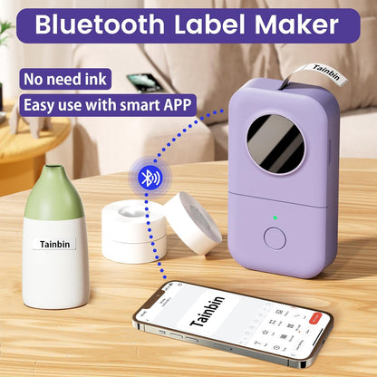 Phomemo D30 Label Makers Machine - Portable Bluetooth Mini Sticker Thermal Label Printer Handheld Rechargeable, Easy to Use for Office Home Organization, Rich Icon Font Multiple Templates