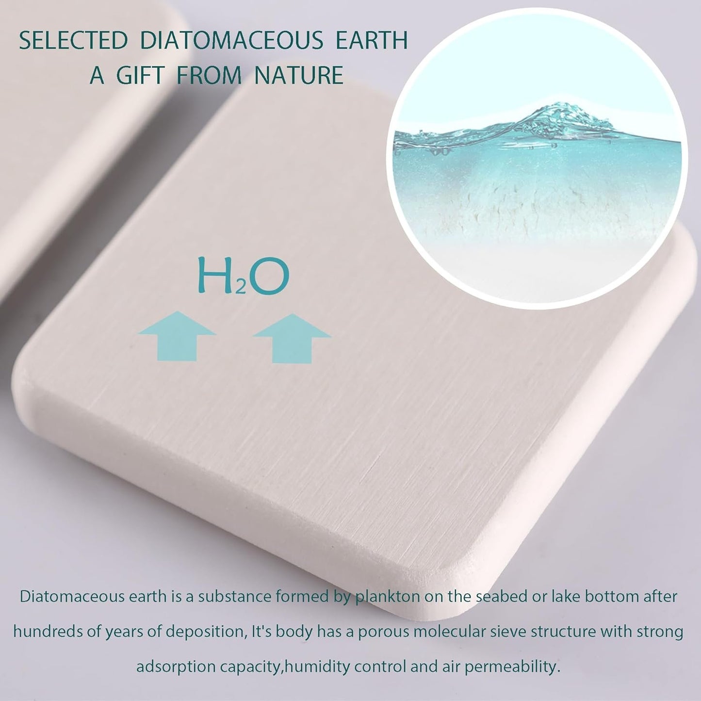 NiuYichee 2 PCS Bathroom Vanity Trays(8.66" * 3.15"), Diatomite Coasters, Kitchen Sink Soap Dish, Water Absorbing Stone Used for Hand Soap & Plants & Cosmetic Bottles in The Modern Home