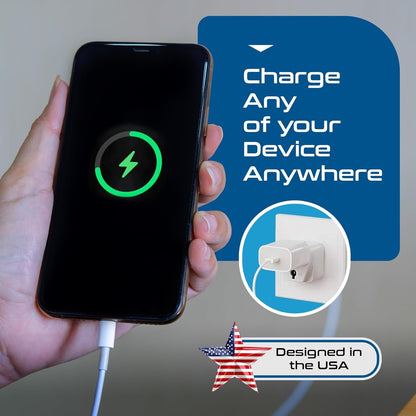 Ceptics European/India to US plug adapter - Flat outlet UK to US, Europe Round Australian to USA 3 Prong - 220 to 110 Travel Adaptor, European to American (Type B) - 3 Pack (GP-5-3PK)