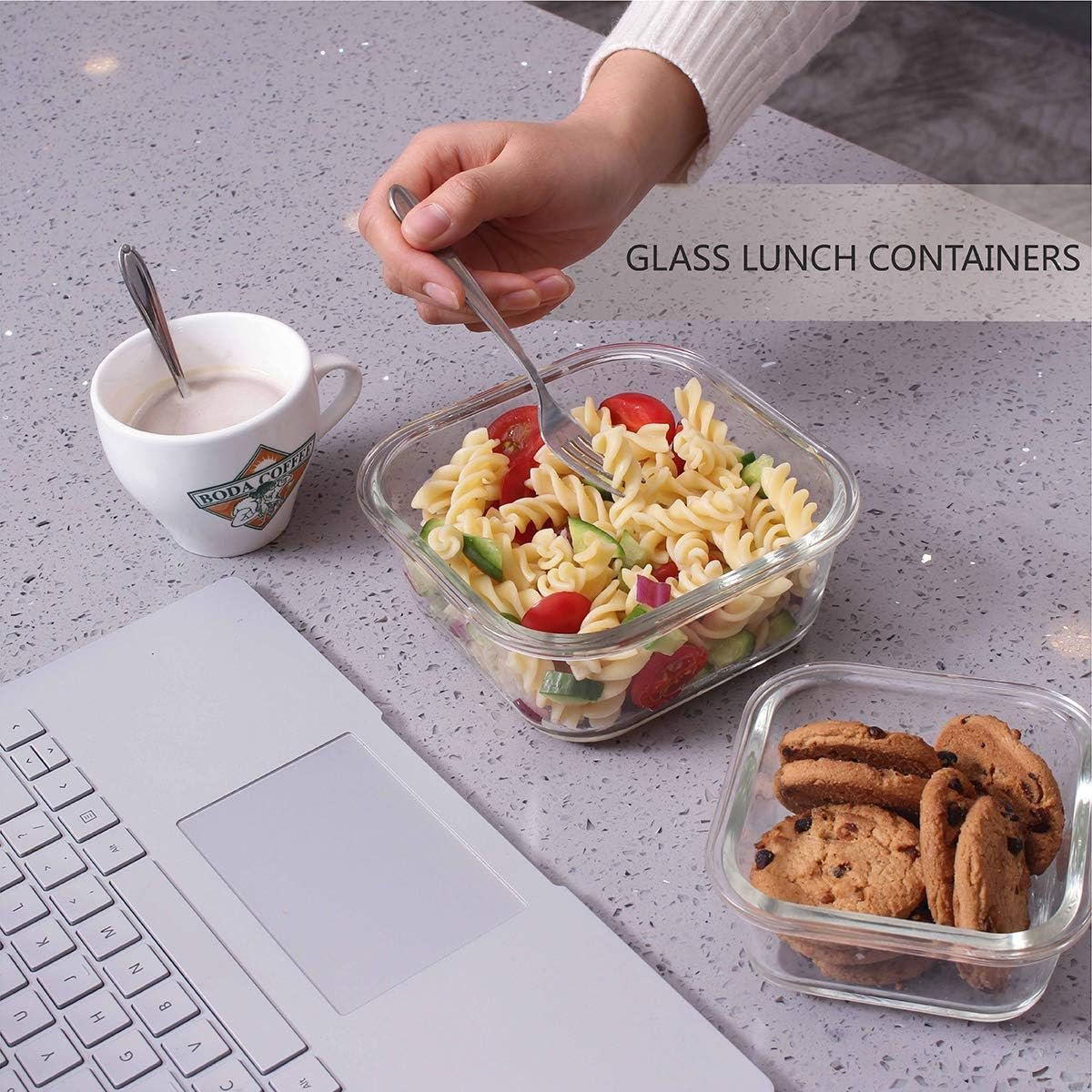S SALIENT 18 Piece Glass Food Storage Set With Lids, Meal Prep Containers, BPA Free & Leak Proof (9 Lids & 9 Containers)