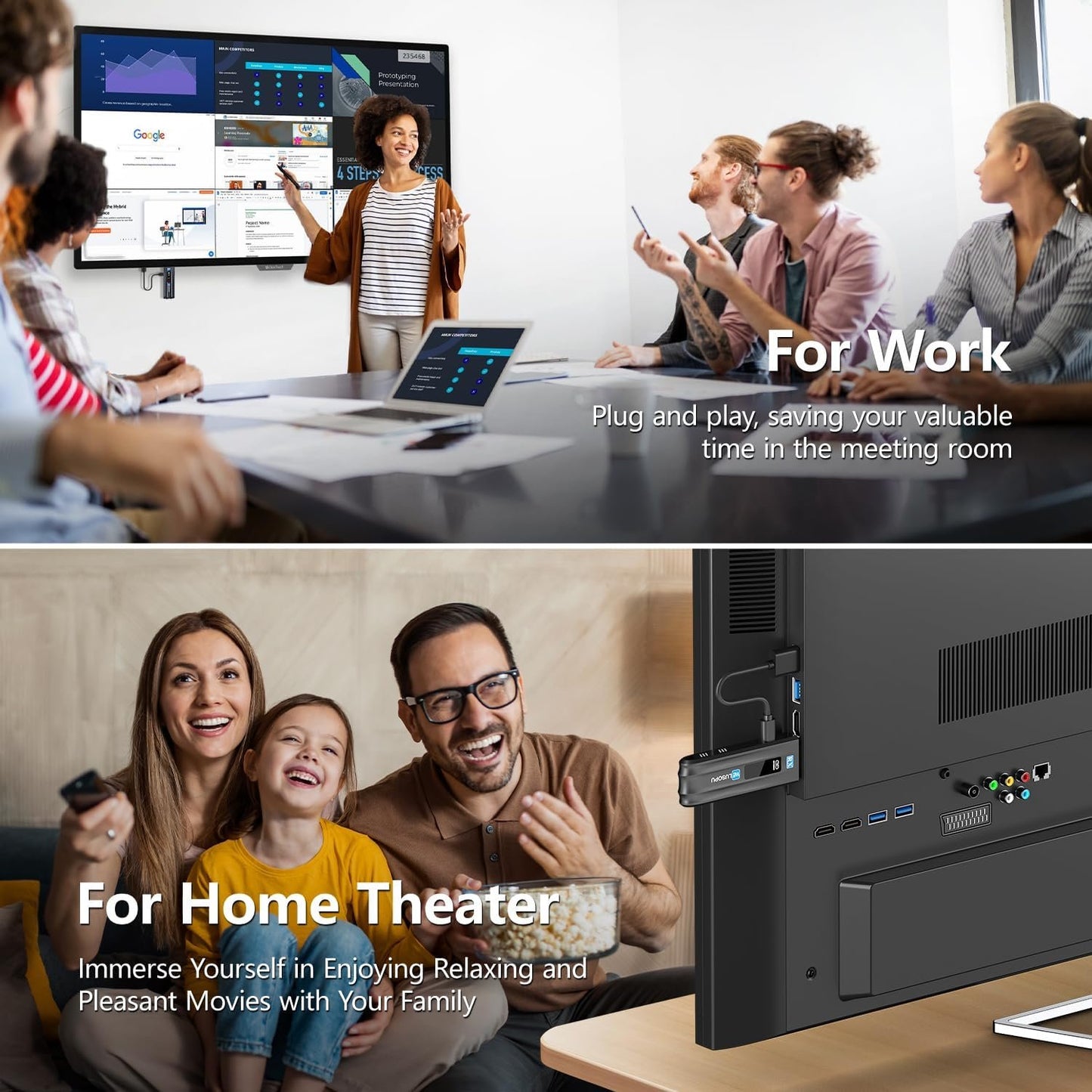 WELUSOPU Wireless HDMI Transmitter and Receiver with LED Display, HDMI Wireless Extender 1080P@60Hz, 2.4/5G, 165FT Range for Laptop PC Camcorder TV Box to TV Monitor Projector for Home Church Office
