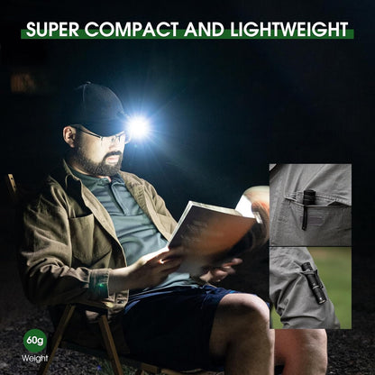 PIOOCAN Flashlight Rechargeable 1200 Lumens EDC Flashlight, Lampe De Poche Rechargeable Flashlights with Clip, Super Bright Small Flashlight with 4 Modes for Camping, Outdoor, and Emergency (Black)