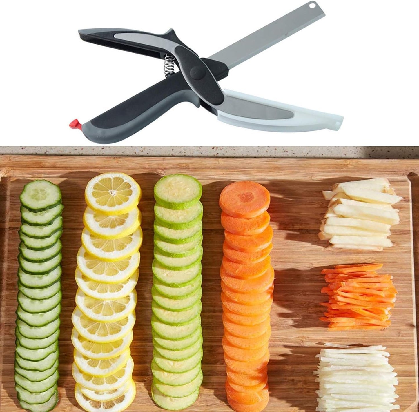 Kitchen Food Scissors,2 in 1 Smart Cutter Multifunction Stainless Steel Kitchen Shears for Vegetables Fruits Chopper,Food Scissors,Vegetable Slicer